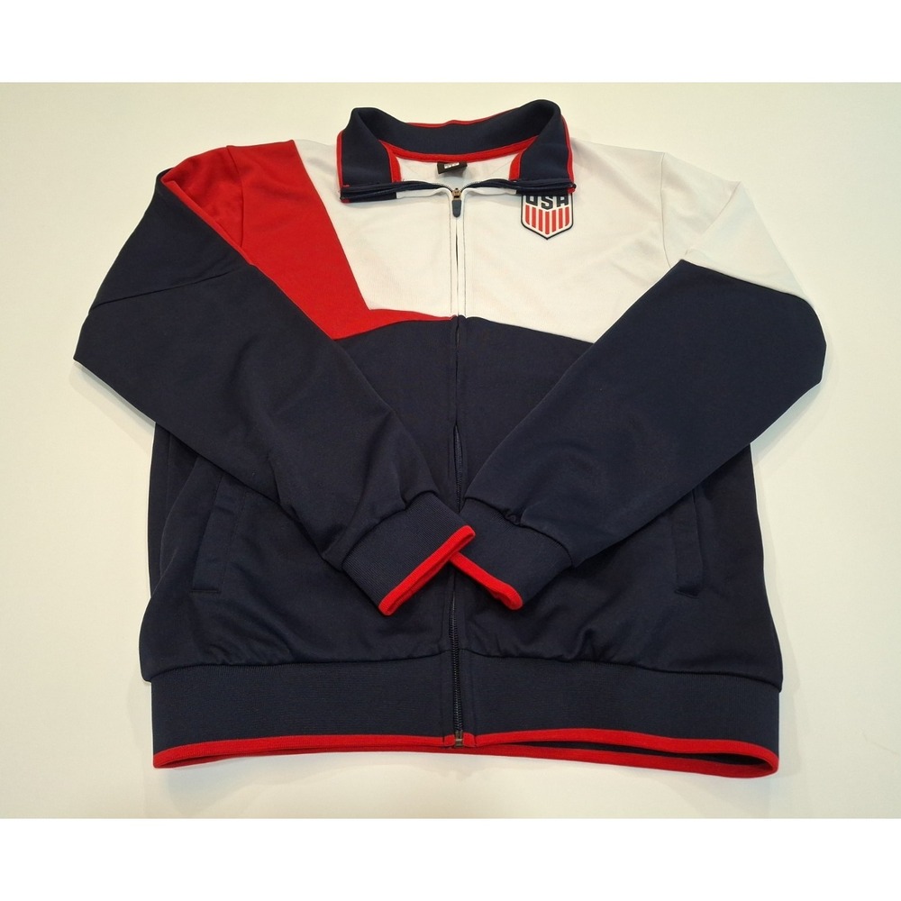 Icon Sports United States Soccer Mens Full Zip Jacket, Red White Blue, Size: S